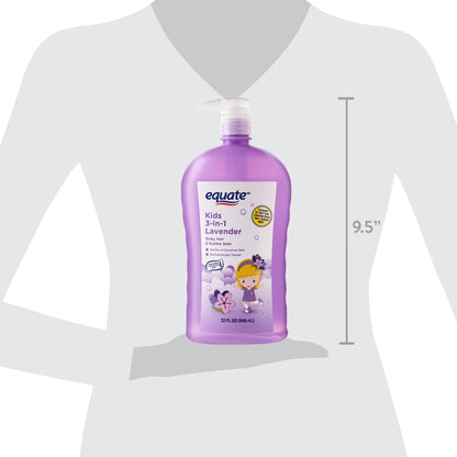 Equate Kids 3-in-1 Body Wash, Shampoo & Bubble Bath – Lavender Scented, 32 fl oz