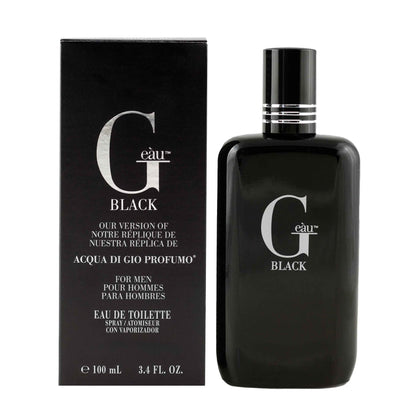 Parfums Geàu Black for Men Eau De Toilette Spray - Bold & Modern Scent, 3.4 fl oz