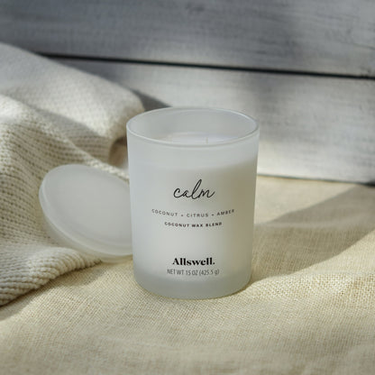 Allswell Calm Scented 2‑Wick Spa Jar Candle – Coconut · Citrus · Amber – 15 oz