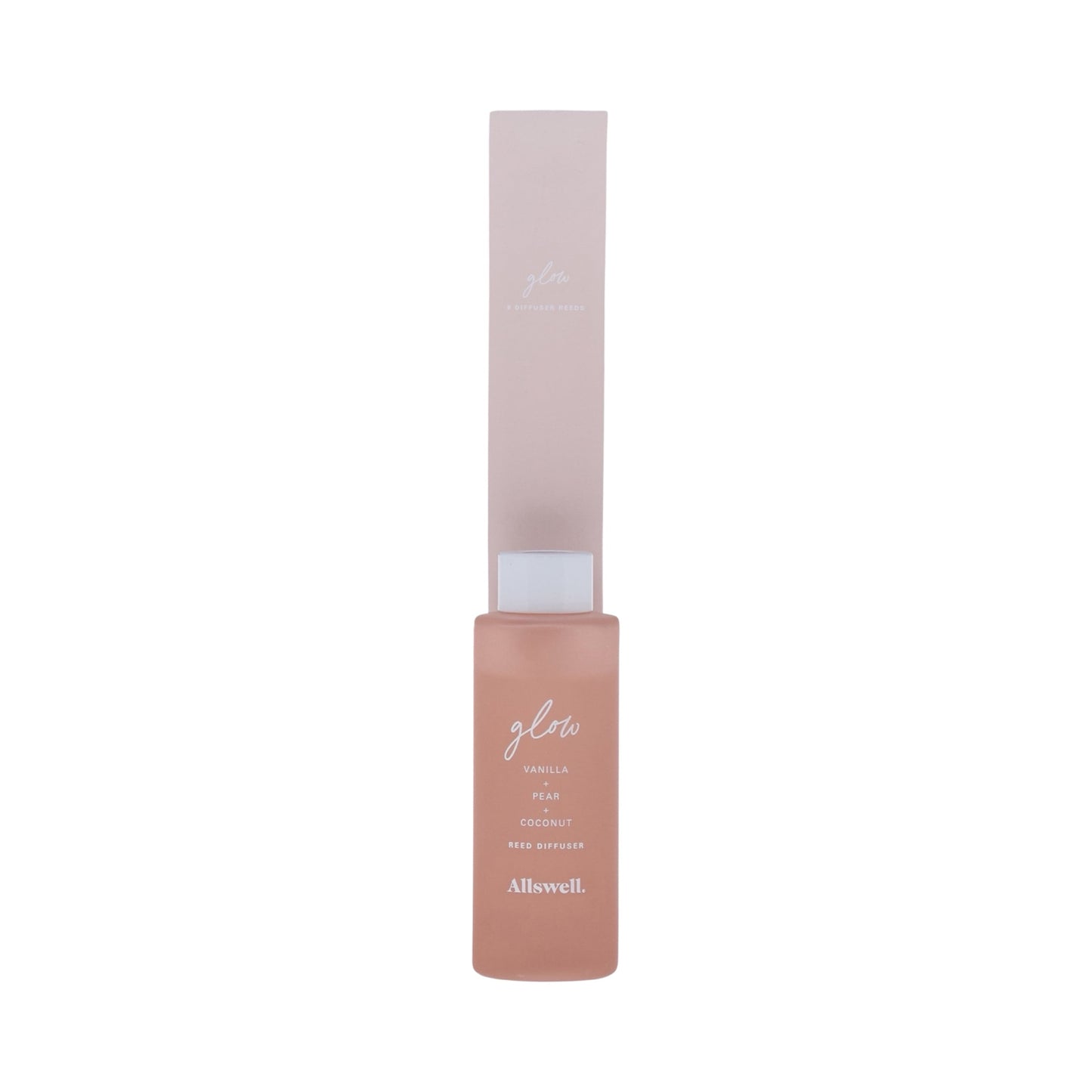 Allswell Glow Scented Reed Diffuser – Vanilla, Pear & Coconut – 3 Fl Oz (90mL) with 8 Synthetic Reeds