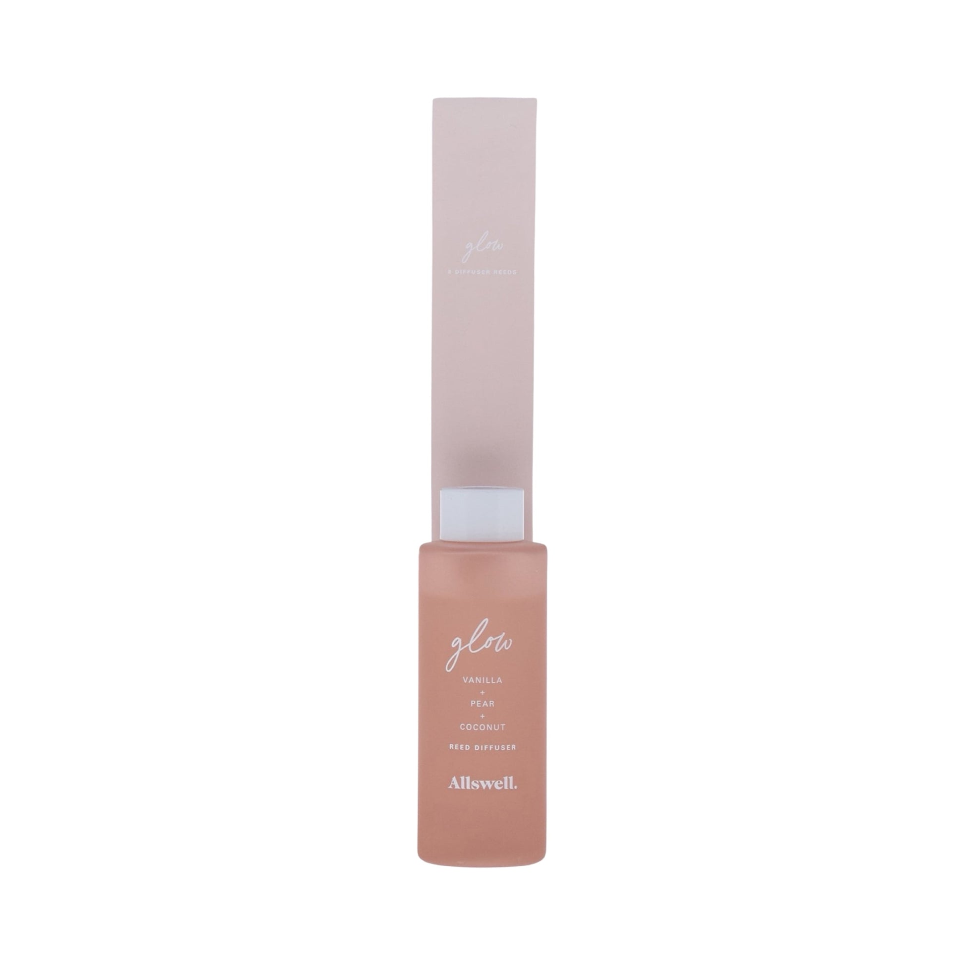 Allswell Glow Scented Reed Diffuser – Vanilla, Pear & Coconut – 3 Fl Oz (90mL) with 8 Synthetic Reeds