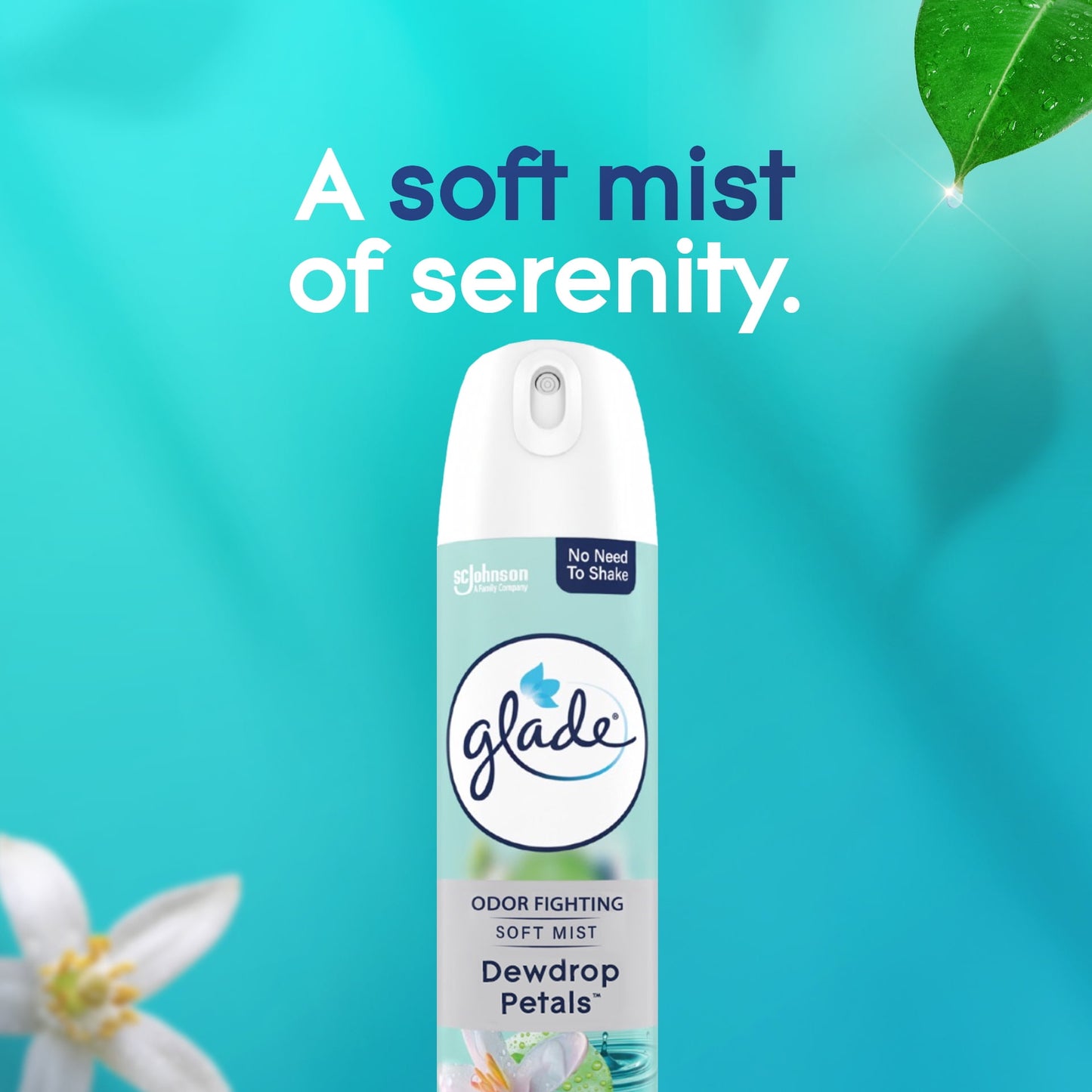 Glade Odor Fighting Soft Mist Air Freshener Room Spray, Dewdrop Petals, 8.0oz, Case of 6