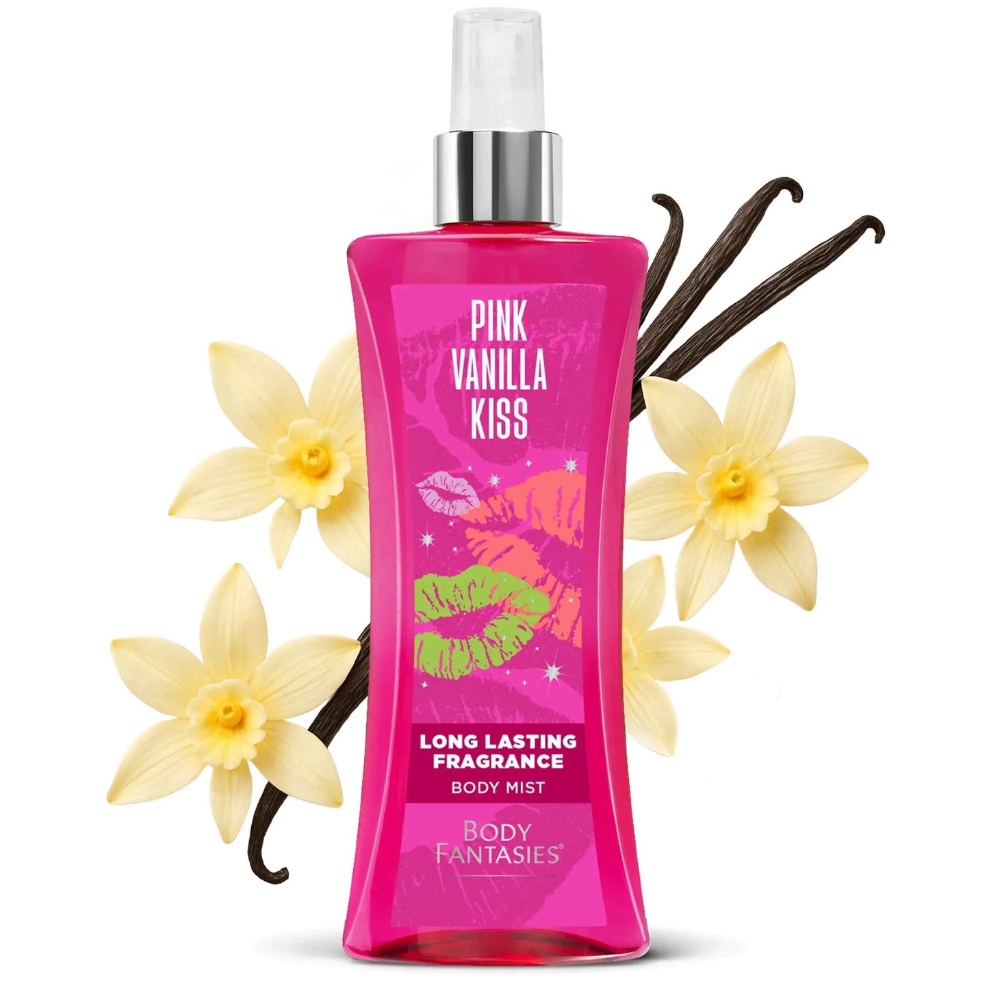 Body Fantasies Signature Pink Vanilla Kiss Fantasy Body Spray – 3.2 fl oz