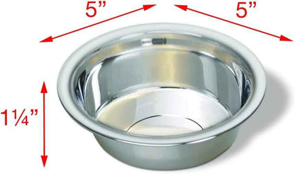 Stainless Steel Cat Dish – 8oz Food or Water Bowl, 5" Diameter
