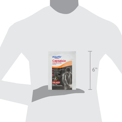 Equate Capsaicin XL Pain Relieving Patch – 8" x 4", 1 Count