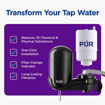 PUR FM2000B Faucet Mount Water Filtration System – Black