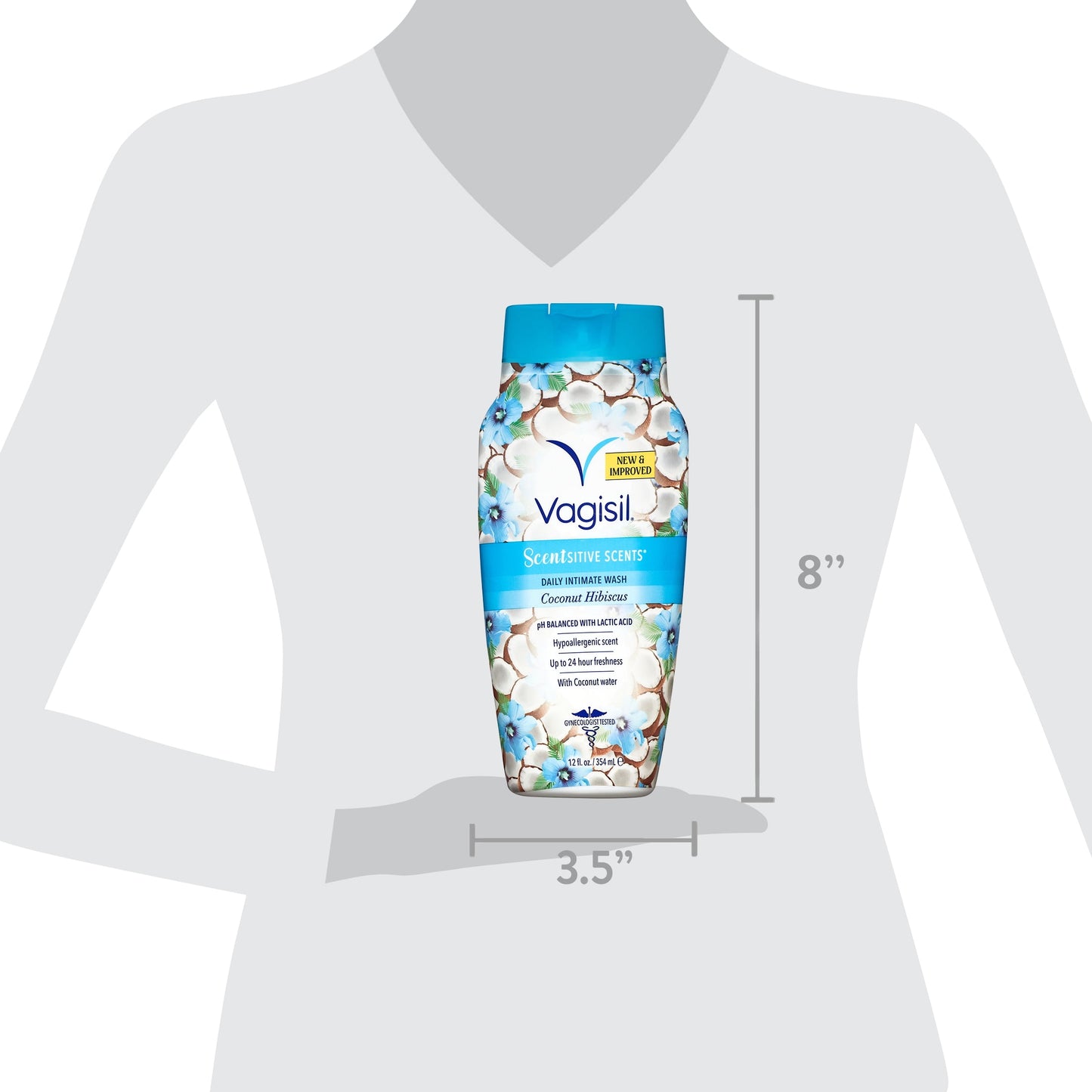 Vagisil Scentsitive Scents Feminine Wash – Coconut Hibiscus, 12 oz | Gentle Daily Cleanser