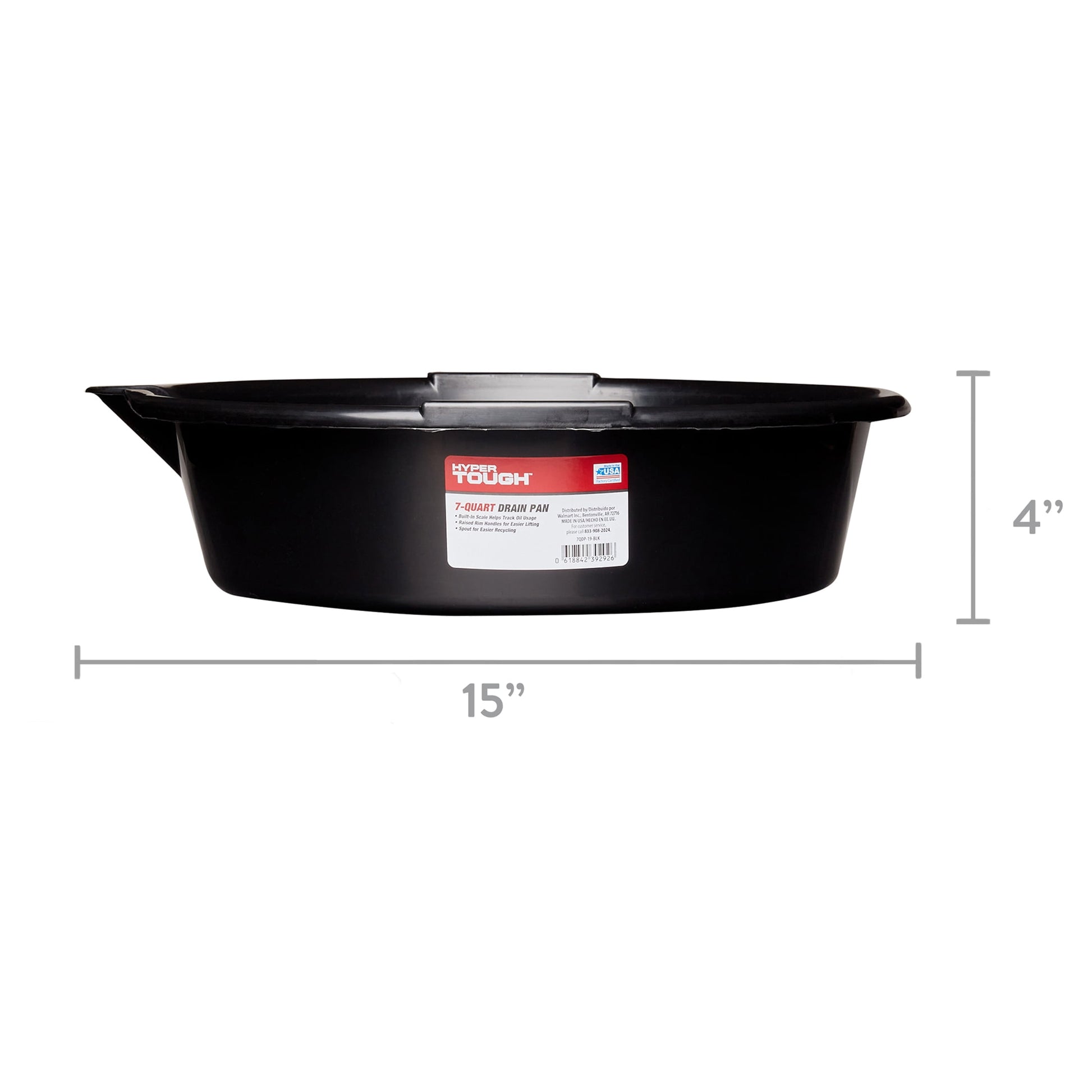 Hyper Tough 7-Quart Automotive Drain Pan | Built-In Scale & Spout | Oil & Fluid Collector
