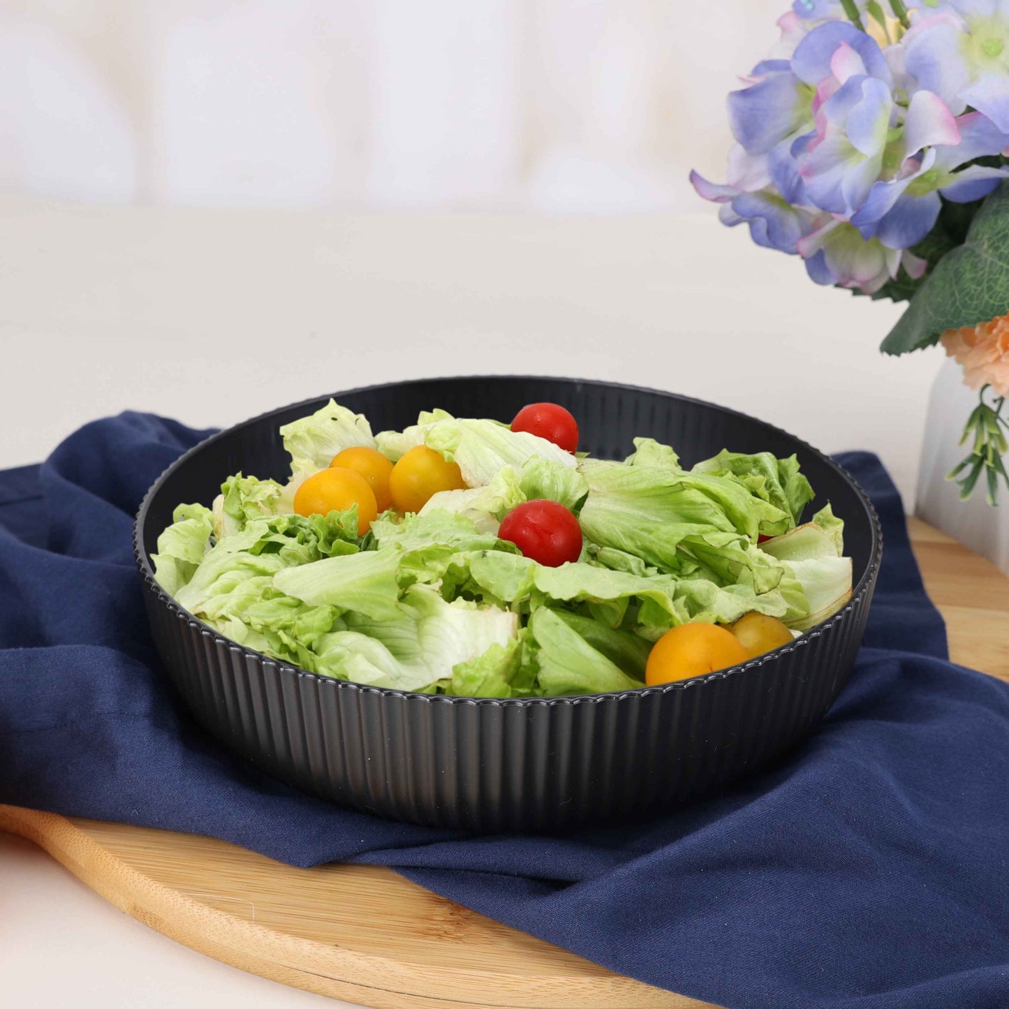 Mainstays Black Eco-Friendly Recycled Plastic Dinner Bowl – 43-Ounce – Durable & Reusable for Indoor & Outdoor Dining