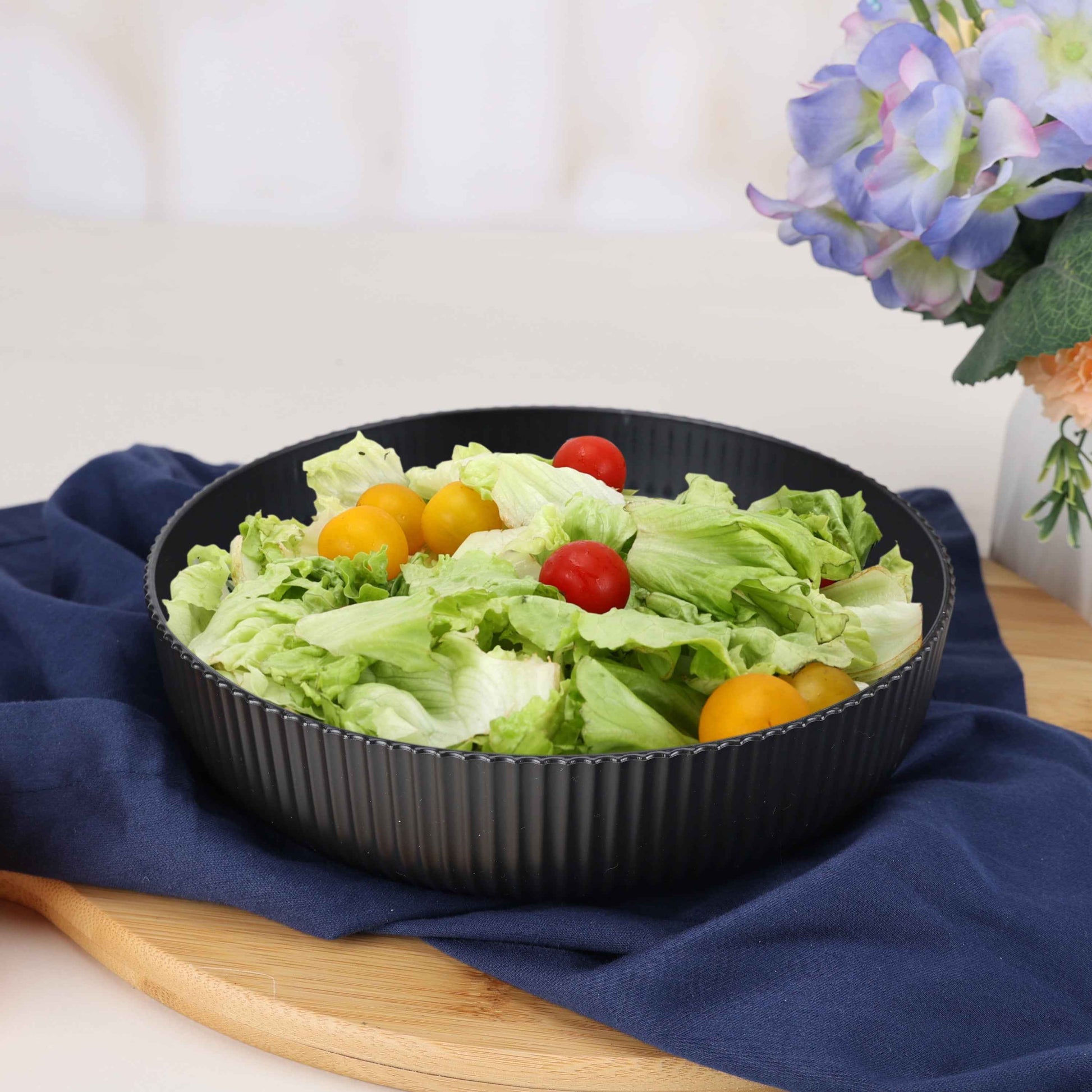 Mainstays Black Eco-Friendly Recycled Plastic Dinner Bowl – 43-Ounce – Durable & Reusable for Indoor & Outdoor Dining