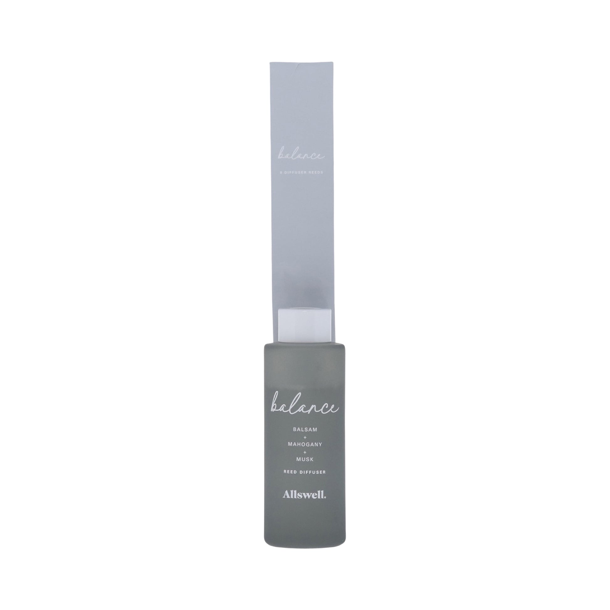 Allswell Balance Scented Reed Diffuser – Balsam, Mahogany & Musk – 3 Fl Oz (90mL) with 8 Synthetic Reeds