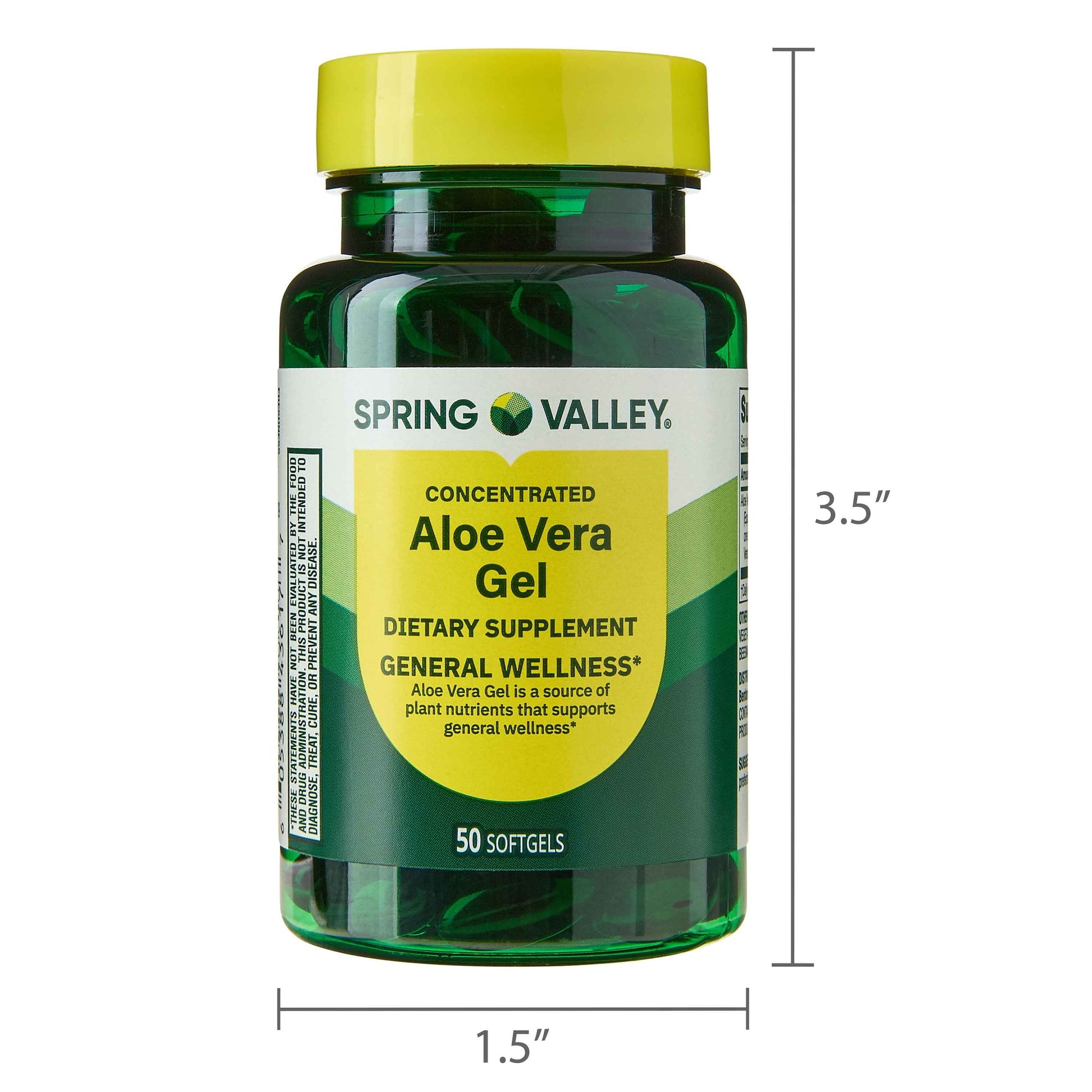 Spring Valley Aloe Vera Gel Dietary Supplement – Digestive & Immune Health, 50 Softgels