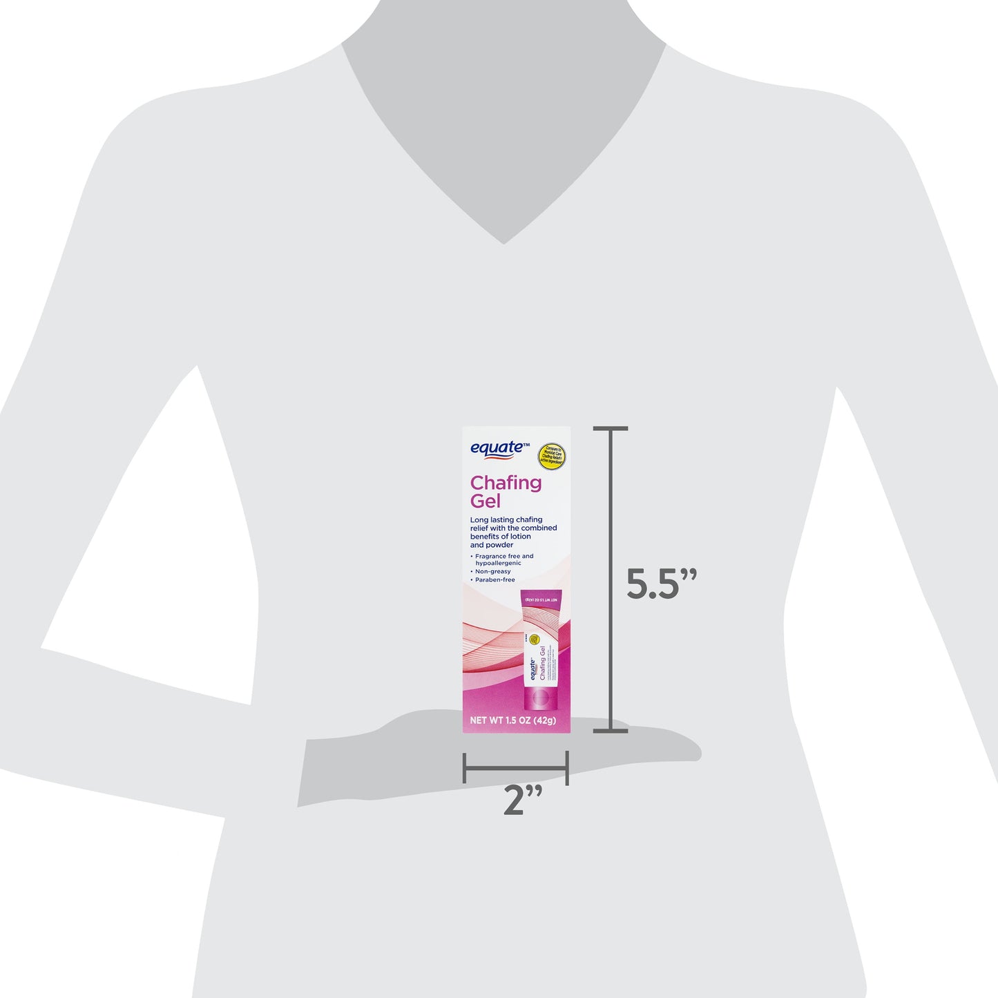 Equate Chafing Gel for Women’s Health, Cooling Relief, 1.5 oz Tube