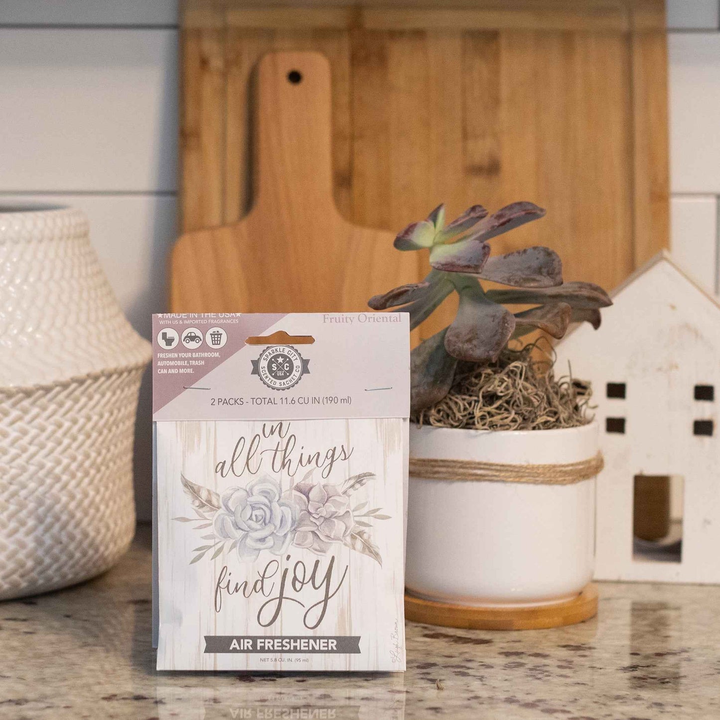 Sparkle City Scented Sachet 2 Pack – In All Things Find Joy, Fruity Oriental, Home & Closet Fragrance