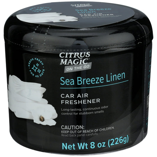 Citrus Magic On the Go Solid Air Freshener for Auto, Sea Breeze Linen, 8-Ounce