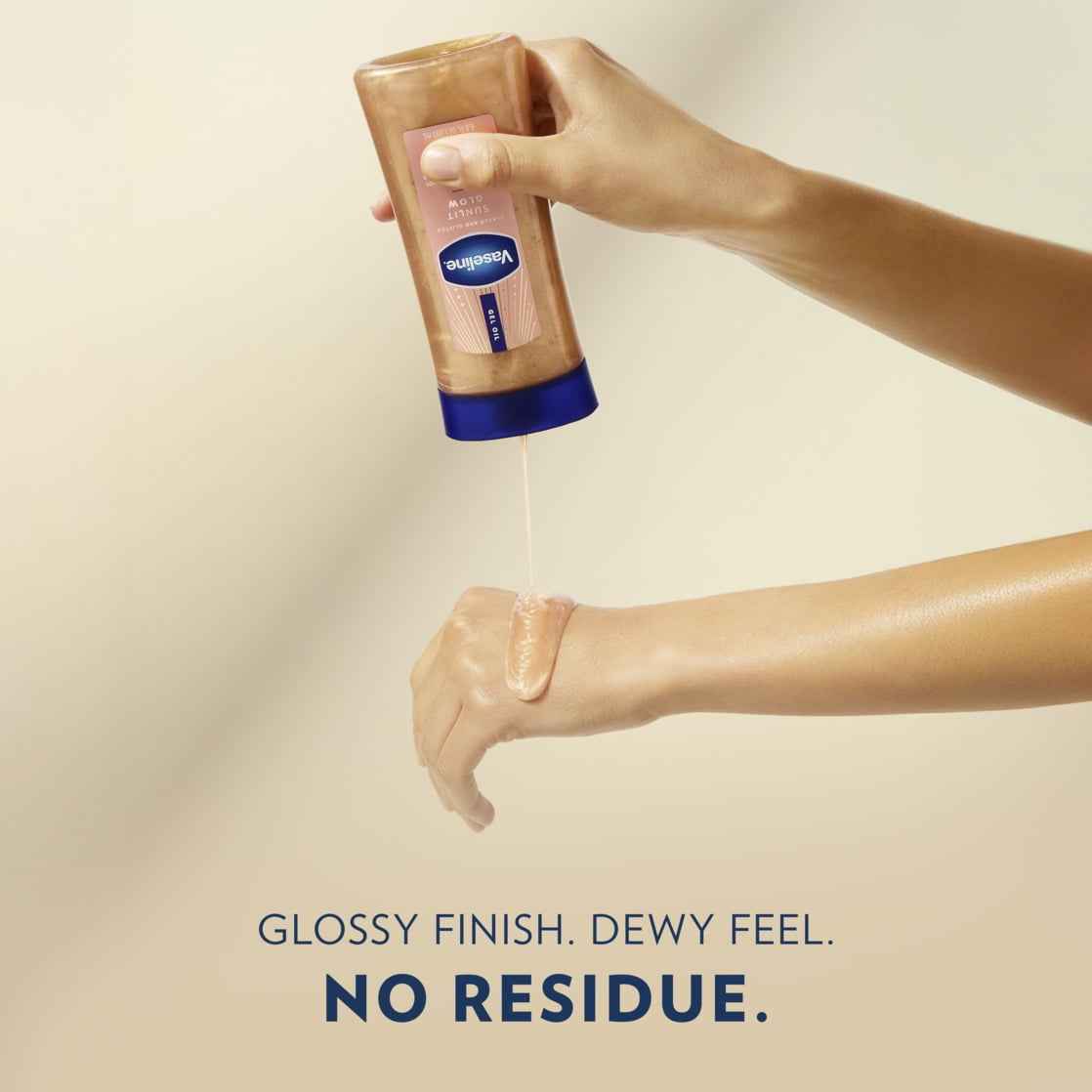 Vaseline Glazed & Glisten Shimmering Body Gel Oil, Sunlit Glow – Vanilla & Cocoa Butter, 6.8 oz