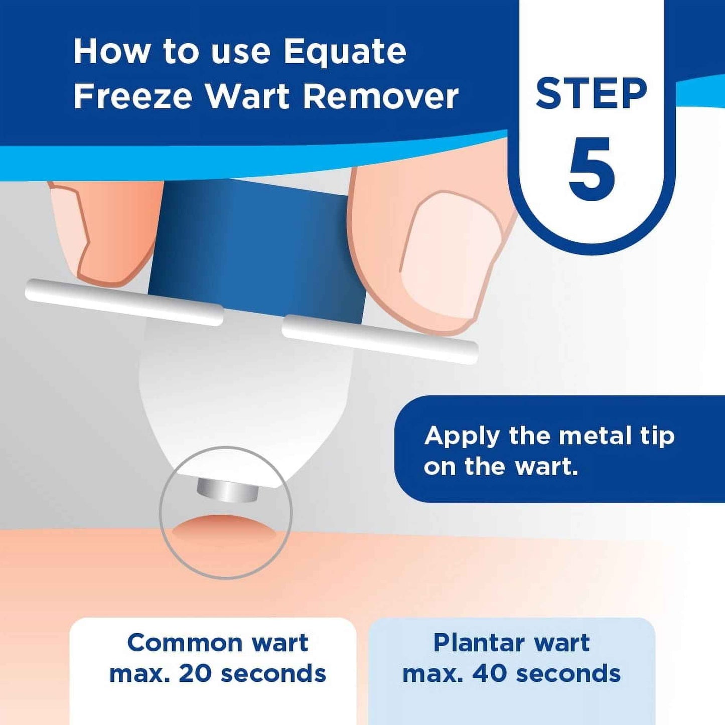 Equate Freeze Wart Remover, 1.6 fl oz – Precision Metal Tip for Common & Plantar Warts