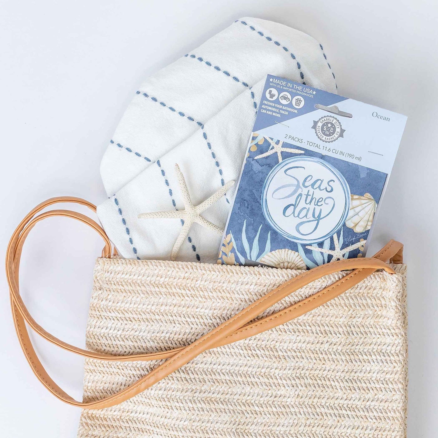 Sparkle City Scented Sachet 2 Pack – Seas the Day, Fresh Fragrance for Home & Closet