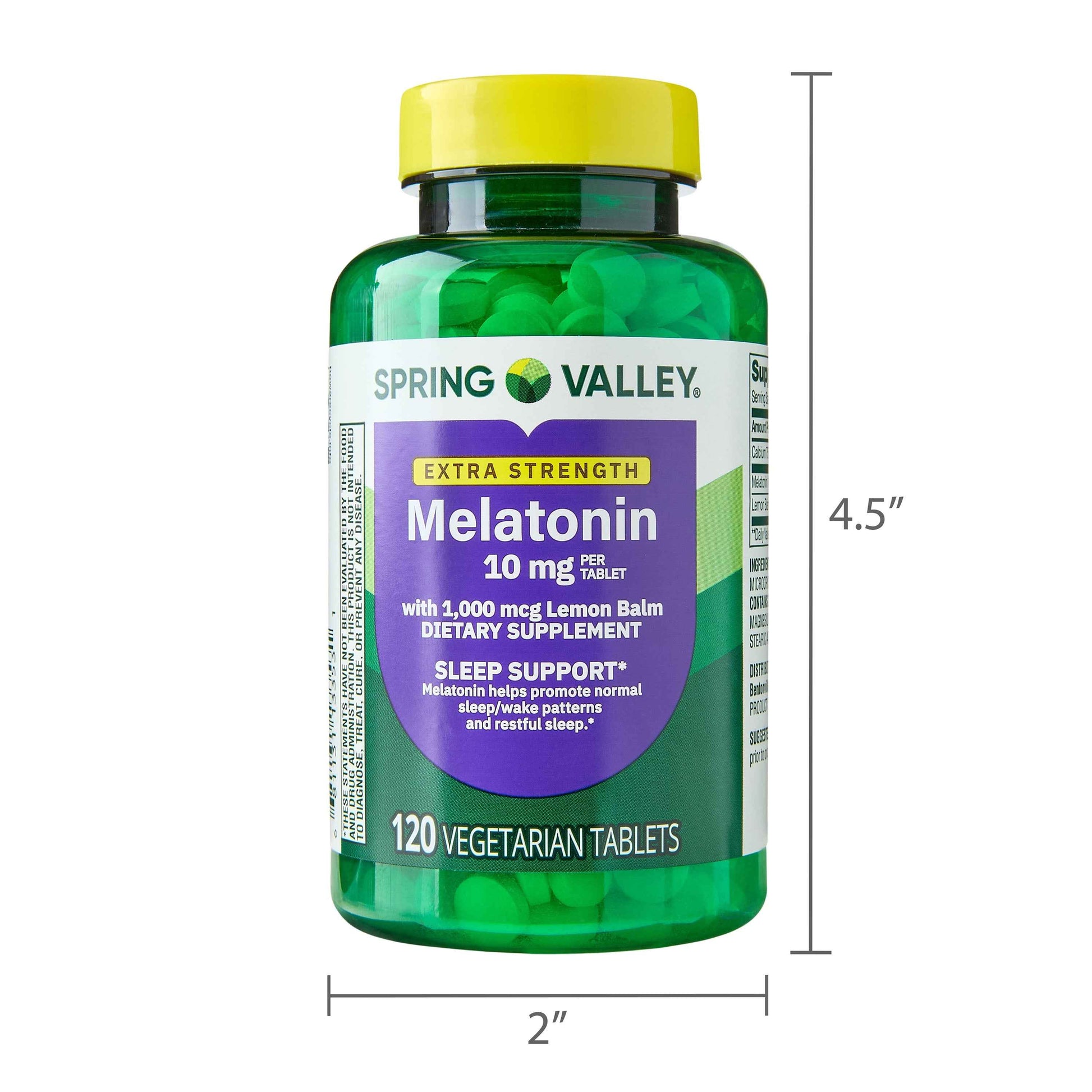 Spring Valley Extra Strength Melatonin Tablets – 10 mg, 120 Count – Sleep Support Dietary Supplement