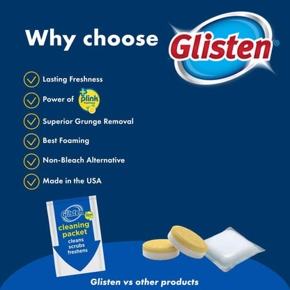 Glisten Disposer Care Cleaner – Lemon Scent, 4 Packets