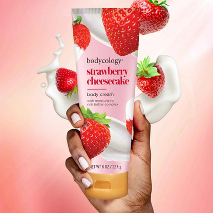 Bodycology Shea Butter Body Cream – Strawberry Cheesecake, 8 oz | Rich Moisturizing Body Lotion
