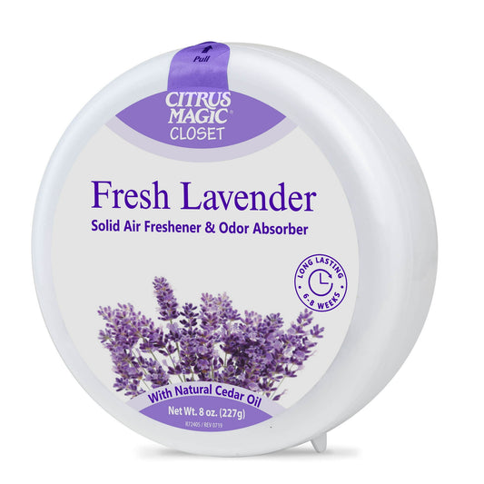 Citrus Magic For Closets Odor Absorbing Solid Air Freshener, Fresh Lavender, 8-Ounce — Case of 6