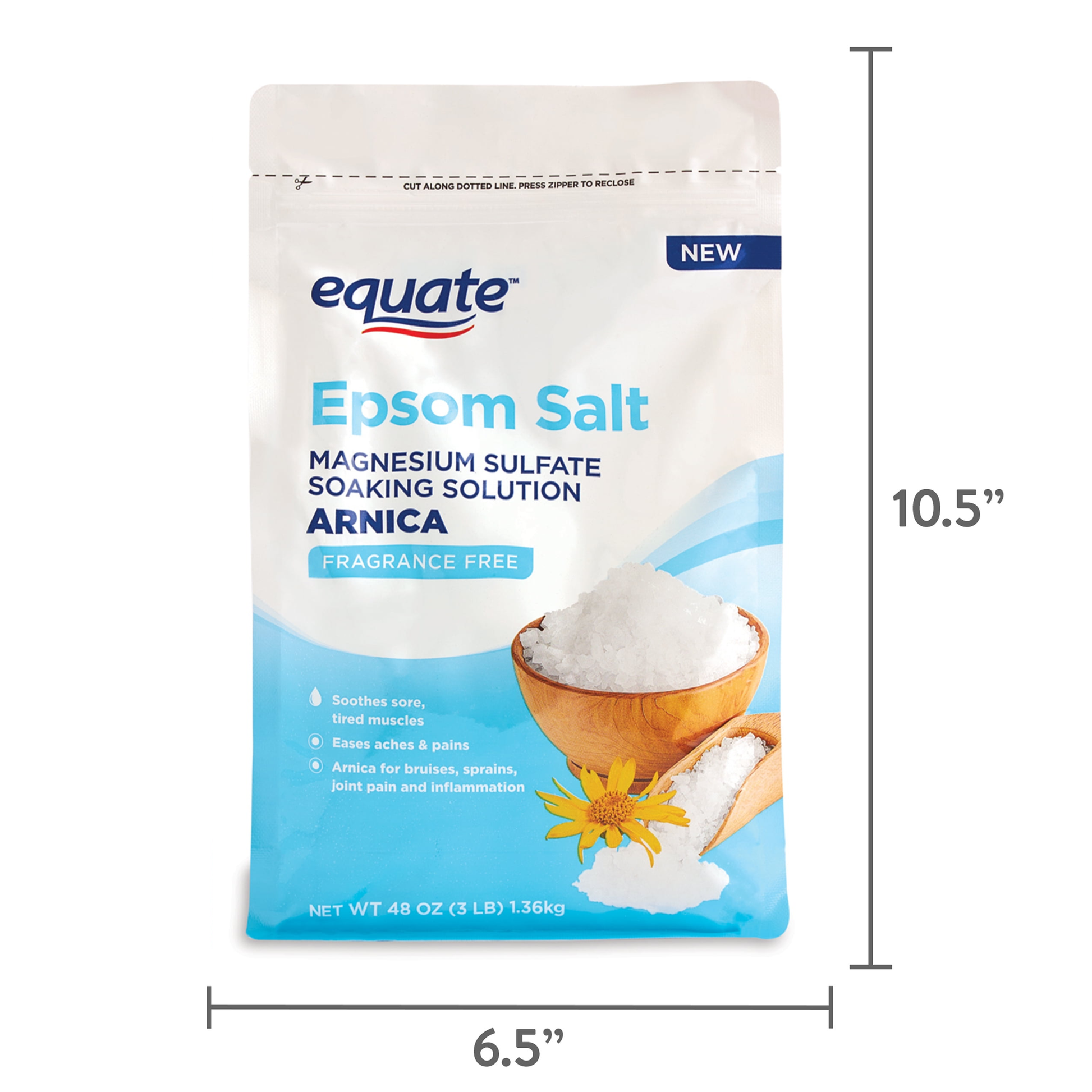 Equate Epsom Salt Bath Soak with Arnica, 3 lb – Muscle & Foot Soak for Relief & Recovery - MegoDeals