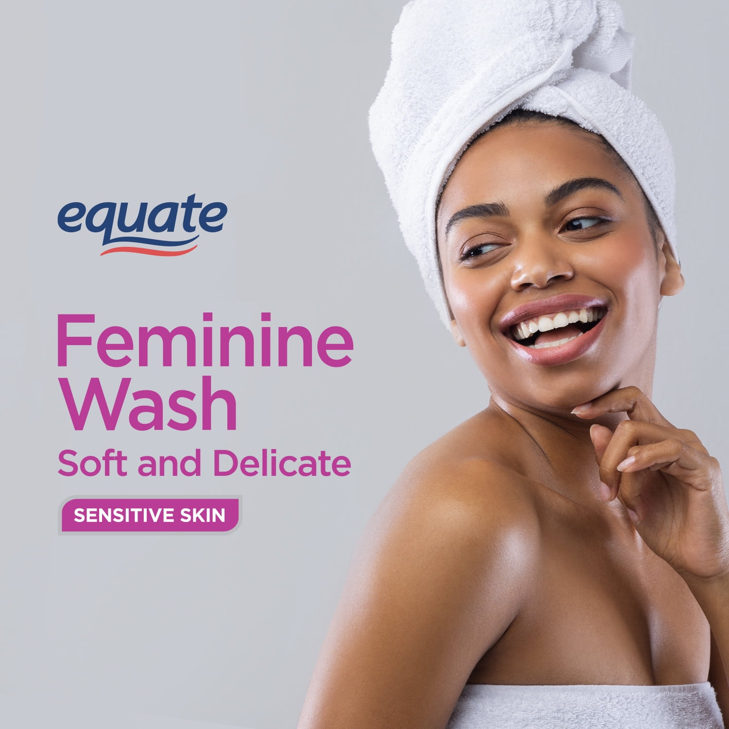 Equate Feminine Wash for Sensitive Skin – Soft & Delicate Formula, 15 fl oz, pH-Balanced