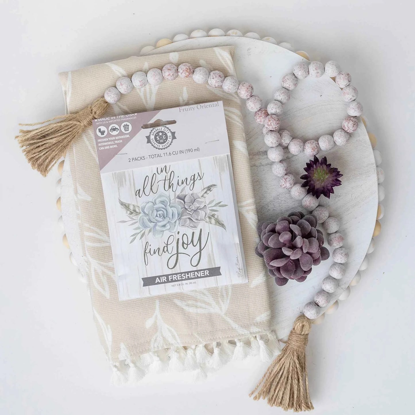 Sparkle City Scented Sachet 2 Pack – In All Things Find Joy, Fruity Oriental, Home & Closet Fragrance