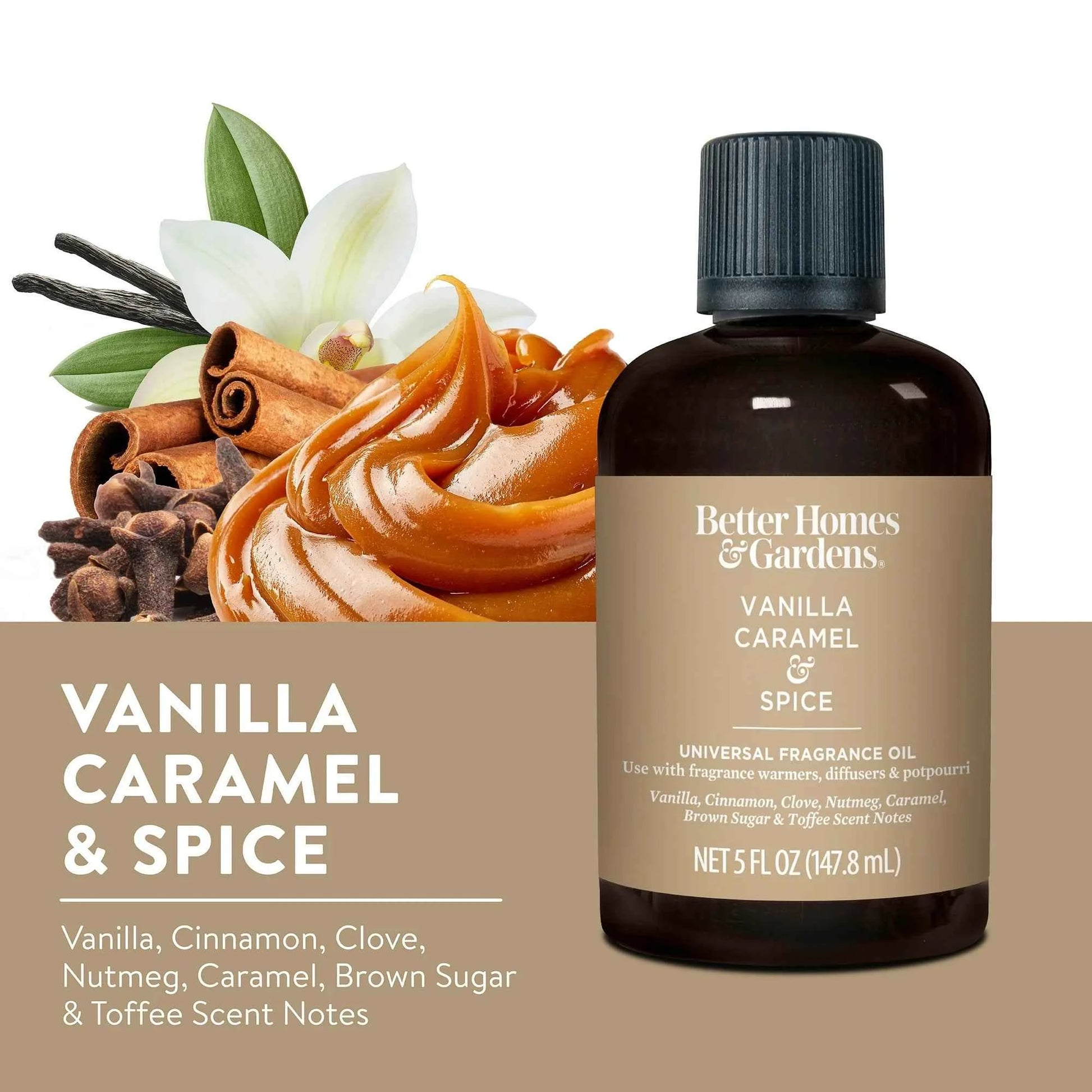 Better Homes & Gardens Fragrance Oil – Vanilla Caramel & Spice, 5 fl oz