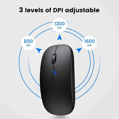 Rechargeable LED Wireless Mouse – Bluetooth Compatible + 2.4GHz Dual Mode