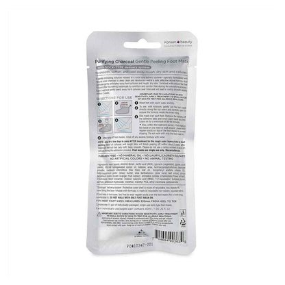 Earth Therapeutics Large Peeling Foot Mask – Charcoal, Single Pack