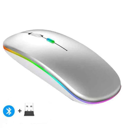 Rechargeable LED Wireless Mouse – Bluetooth Compatible + 2.4GHz Dual Mode