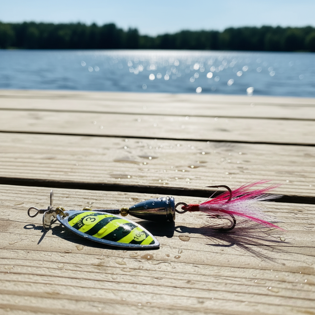 Premium Spinner Spoon Bass Lure – 8.5cm, 10.9g – Metal Sequins Bait with Feather Treble Hook for Pike, Carp, Lake & Sea Fishing