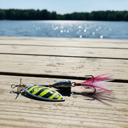 Premium Spinner Spoon Bass Lure – 8.5cm, 10.9g – Metal Sequins Bait with Feather Treble Hook for Pike, Carp, Lake & Sea Fishing