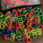 100Pcs Hair Bands for Children – Colorful Nylon Scrunchie Hair Ties, Elastic Hair Leagues for Girls