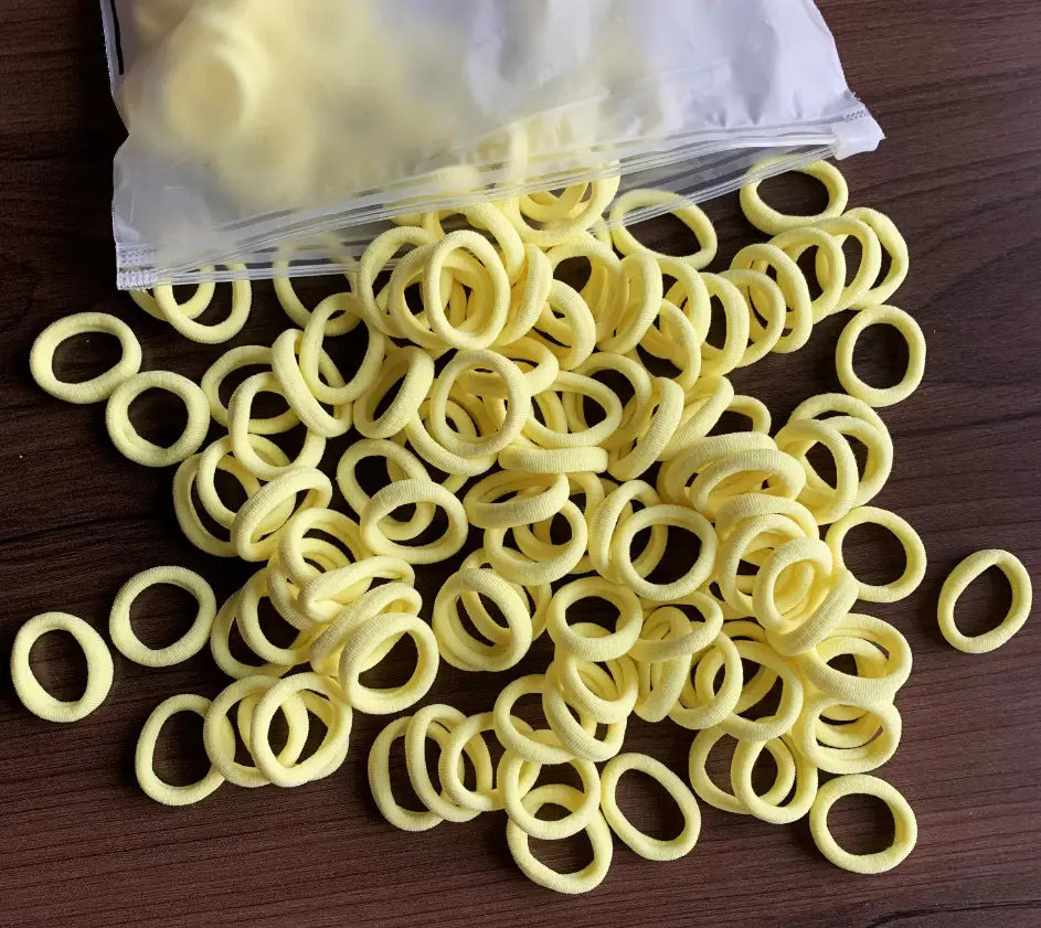 100Pcs Hair Bands for Children – Colorful Nylon Scrunchie Hair Ties, Elastic Hair Leagues for Girls